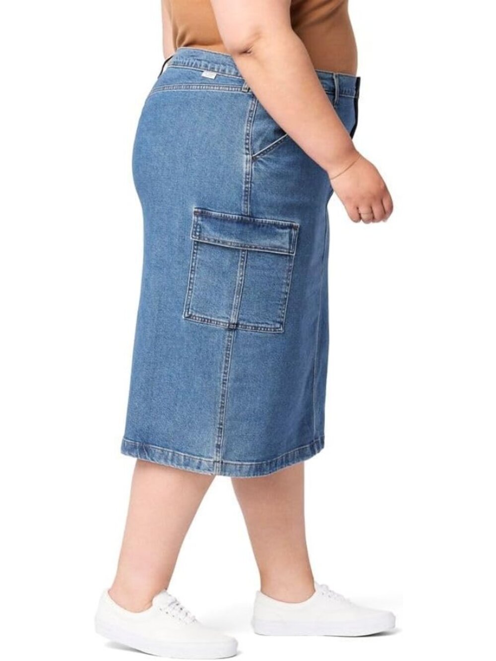 Women's Everyday Cargo Midi Skirt Available in Plus - Picture 2 of 5